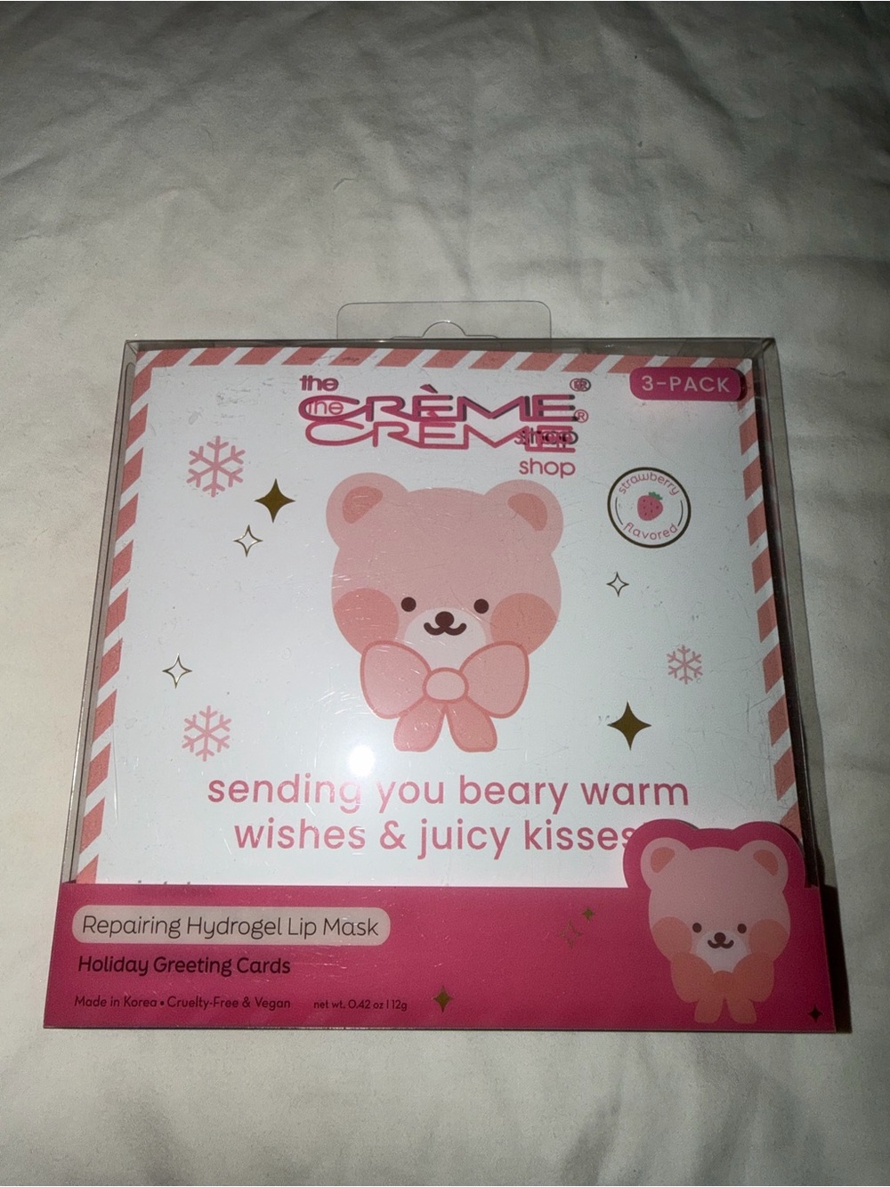 The Crème Shop Pink Bear Repairing Hydrogel Lip Mask - 3 Pack